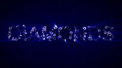 Diamonds - text of diamonds with blue light rays Illustrazione stock