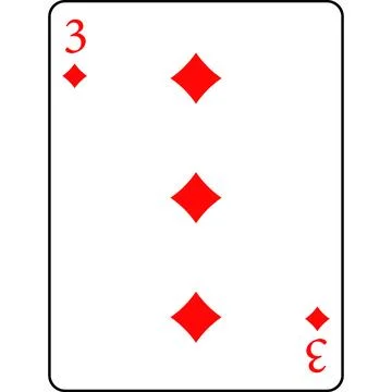 Diamonds three. A deck of poker cards. Stock Illustration