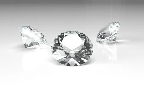 Diamonds on the white background Stock Photos