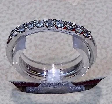 Diamonds On White Gold Ring Stock Photos