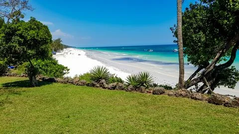 Diani Beach view from Hotel Stock Photos
