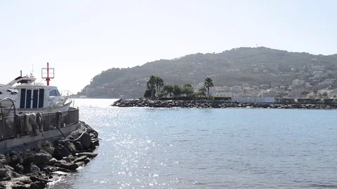 Diano Marina, panoramic view left to right on the bay Stock Footage 81066449