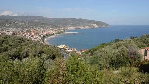 Diano Marina, view on the bay Stock Footage 81079652