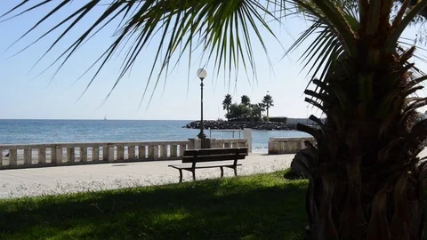 Diano Marina, view of the sidewalk Stock Footage 81072001