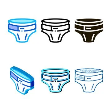 Diaper with belt icon vector variants outline Stock Illustration