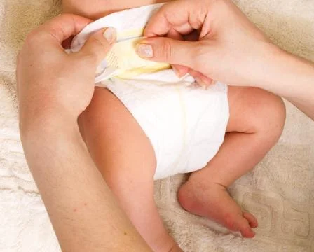 Diaper change Stock Photos