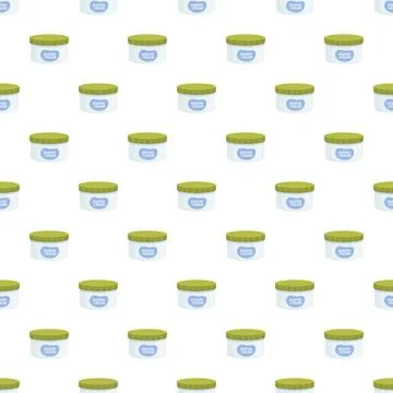 Diaper cream jars creating seamless pattern background Illustrazione stock