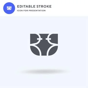 Diaper icon vector, filled flat sign, solid pictogram isolated on white, logo Stock Illustration