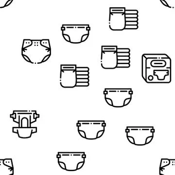 Diaper For Newborn Seamless Pattern Vector Stockillustratie