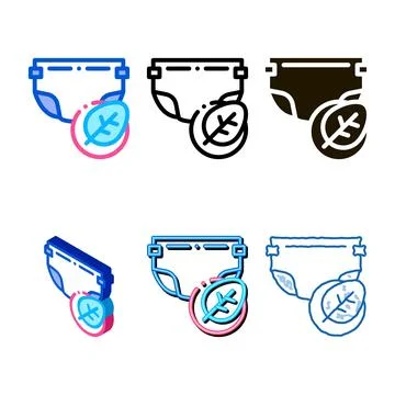 Diaper tree leaf concepts icon vector outline Stock Illustration