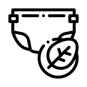 Diaper Tree Leaf Icon Vector Outline Illustration Illustrazione stock