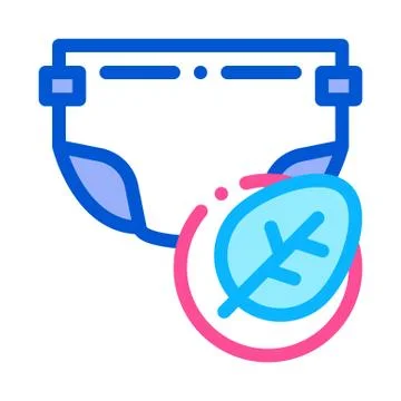 Diaper Tree Leaf Icon Vector Outline Illustration Illustrazione stock