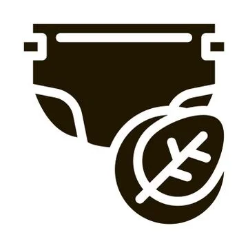 Diaper Tree Leaf Icon Vector Glyph Illustration 스톡 일러스트