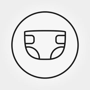 Diaper. Universal Icon. Vector. Editable Thin line Stock Illustration