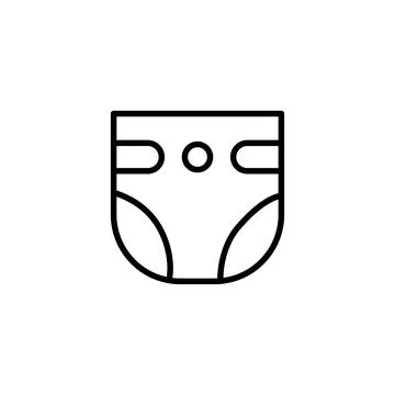 Diaper vector icon isolated sign isolated design Stock Illustration