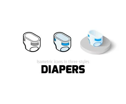Diapers icon in different style Stock Illustration