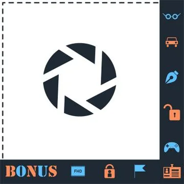 Diaphragm icon flat Stock Illustration