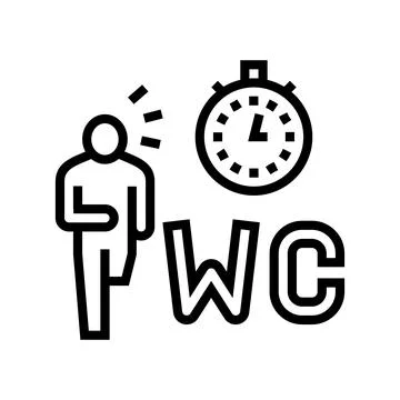 Diarrhea digestion system problem line icon vector illustration Stock Illustration
