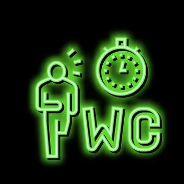 Diarrhea digestion system problem neon glow icon illustration Stock Illustration