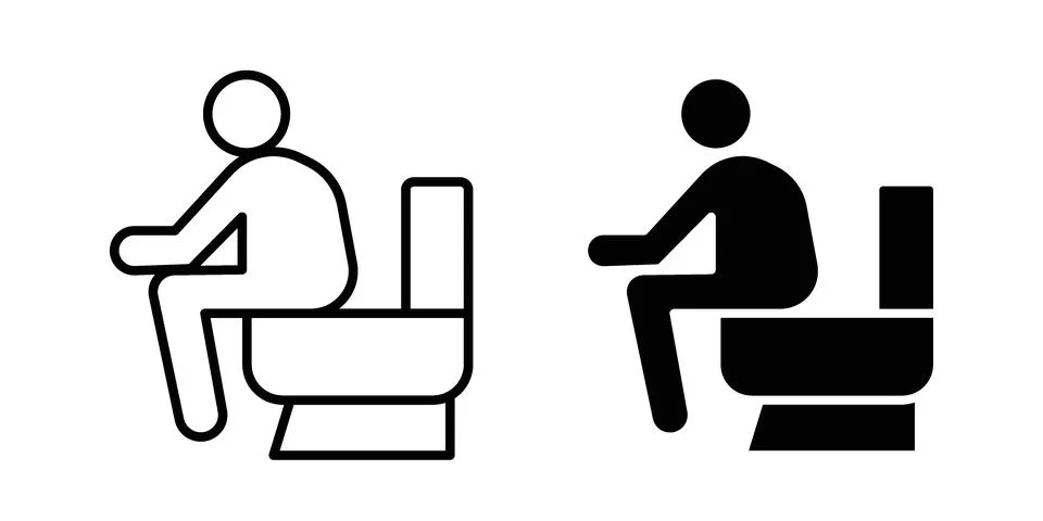Diarrhea icon black vector isolated on white Stock Illustration