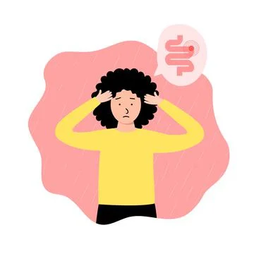 Diarrhea or constipation, problems with health concept Stock Illustration