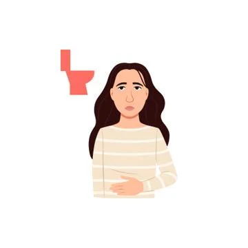 Diarrhea vomiting concept Constipation nausea icon Stock Illustration