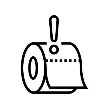 Diarrhea warning line icon vector illustration Illustrazione stock