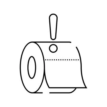 Diarrhea warning line icon vector illustration 库存插图