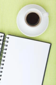 Diary and cofee Stockfoto's