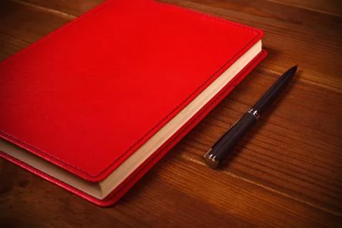 Diary and pen Foto stock