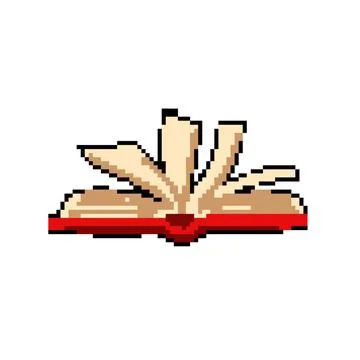Diary book open pixel art vector illustration Stock Illustration