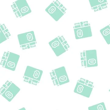 Diary with cover glyph vector seamless pattern Stock Illustration