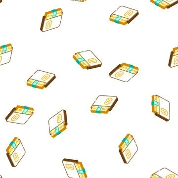 Diary with cover isometric icon seamless pattern Illustrazione stock