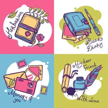 Diary Design Concept Stock Illustration