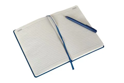 Diary for to-do list with pen. View from above. Isolated on a white backgroun Fotos de archivo