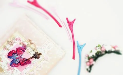 A diary for entries on a white table Stock Photos