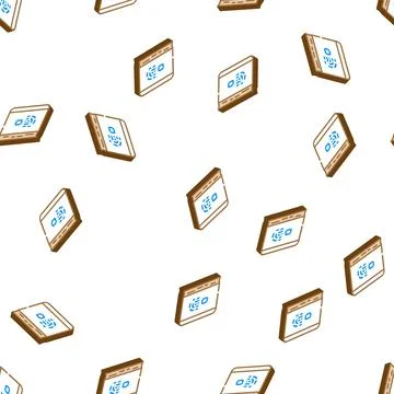 Diary with fingerprint scanner isometric icon seamless pattern Stock Illustration