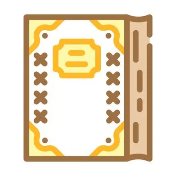 Diary with gold inserts color icon vector illustration Stock Illustration