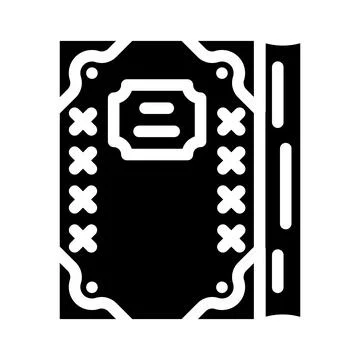 Diary with gold inserts glyph icon vector illustration Stock Illustration
