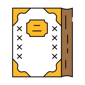 Diary with gold inserts icon color illustration Stock Illustration