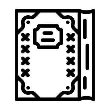 Diary with gold inserts line icon vector illustration Stock Illustration