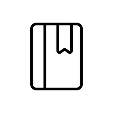 Diary icon line isolated on white background. Black flat thin icon on moder.. Stock Illustration