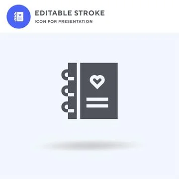 Diary icon vector, filled flat sign, solid pictogram isolated on white, logo Stock Illustration