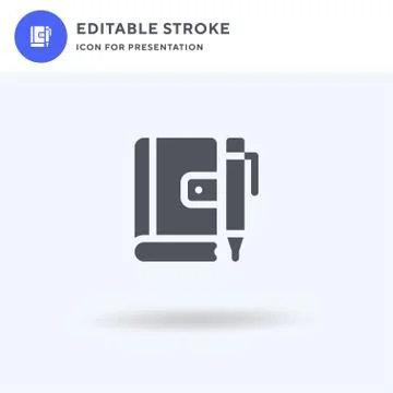 Diary icon vector, filled flat sign, solid pictogram isolated on white, logo  イラスト素材