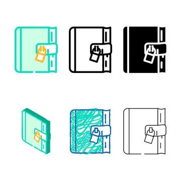 Diary with lock designs color icon vector Stock Illustration