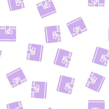 Diary with lock glyph vector seamless pattern Stock Illustration