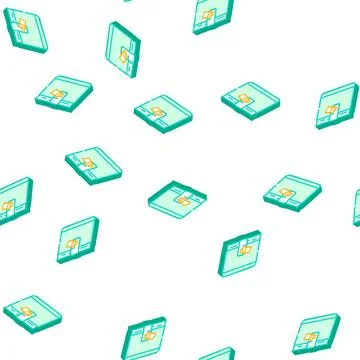 Diary with lock isometric icon seamless pattern Illustrazione stock