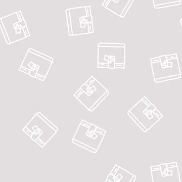 Diary with lock line vector seamless pattern Illustrazione stock
