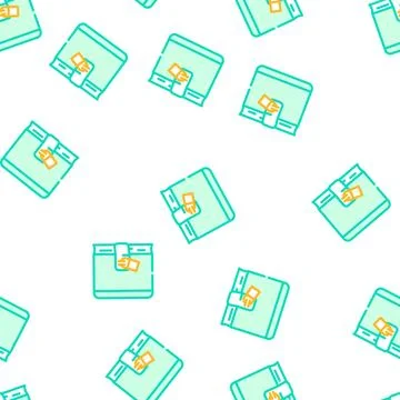 Diary with lock vector seamless pattern Illustrazione stock
