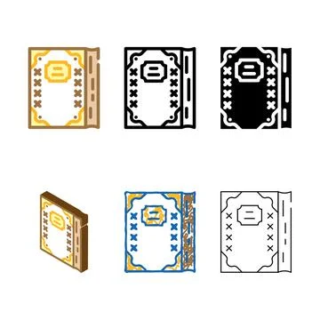 Diary mix with gold inserts color icon vector Stock Illustration